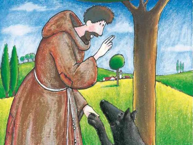 san francesco e il lupo, illustrazione di ValentinaSalmaso/ArchivioMsa