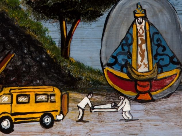 Ex-voto messicano che ritrae un incidente a lieto fine