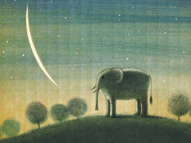Illustrazione ispirata all’antica fiaba popolare, "I sei ciechi e l’elefante".