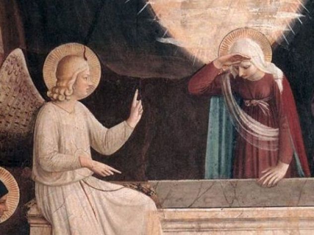 Beato Angelico, «Angelo annuncia la resurrezione di Gesù Cristo alle pie donne» (particolare), XV secolo, Basilica di San Marco, Firenze.