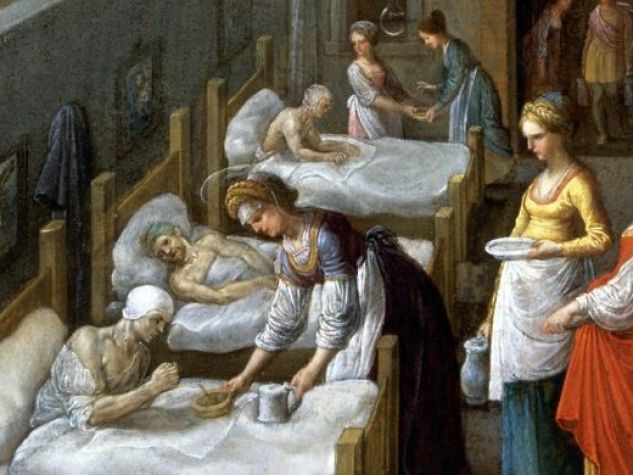 Adam Elsheimer, Santa Elisabetta di Ungheria porta il cibo agli infermi di un ospedale, 1598, Wellcome Collection. 