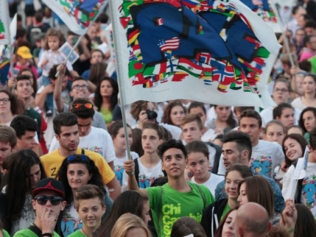 I 40 mila giovani radunati a Napoli per il quarto mondiale dei giovani, nel 2014.