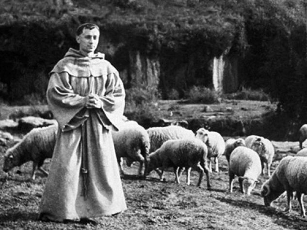 Nazario Gerardi interpreta san Francesco in una scena del film "Francesco giullare di Dio" (1950).