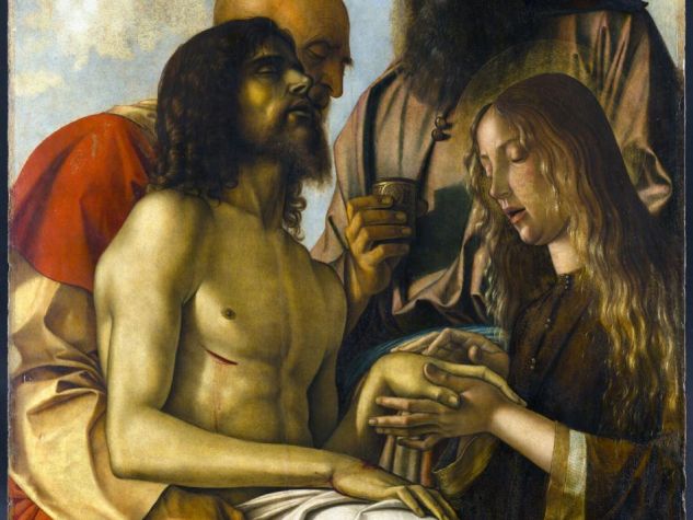 Giovanni Bellini, «Compianto sul Cristo morto», 1473-76, olio su tavola, cm 107 x 84, Musei Vaticani. 