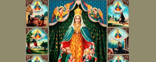 La Madonna di Monte Berico in un santino di inizio '900.