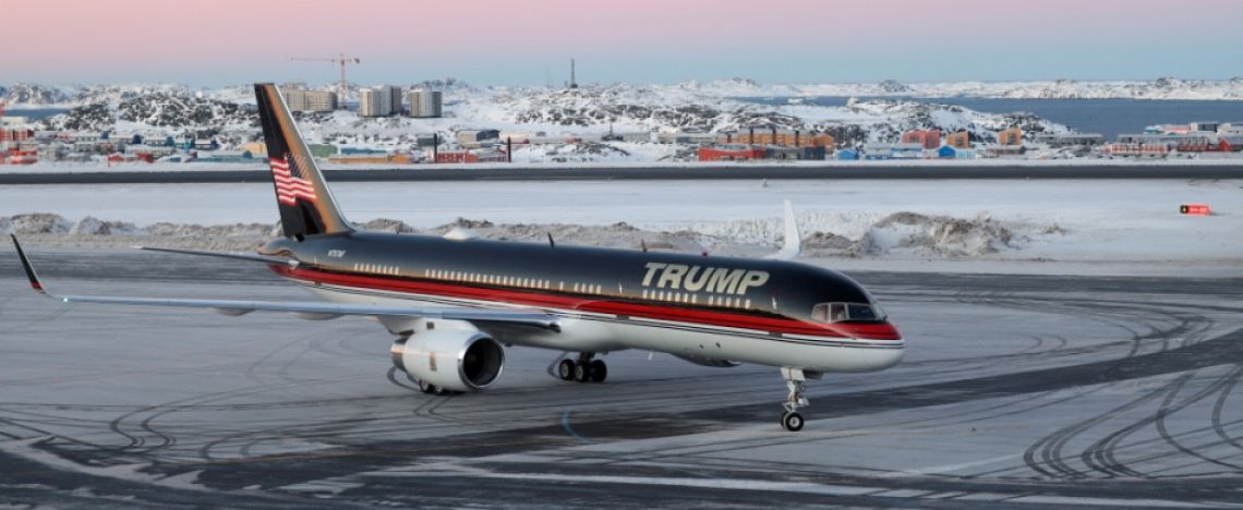 L'aereo di Donald Trump in Groenlandia, gennaio 2025