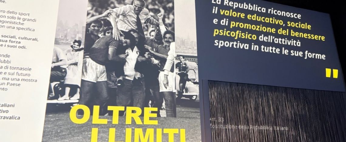 uno scorcio della mostra Oltre i limiti. Sportitalia, all'M9 di Mestre