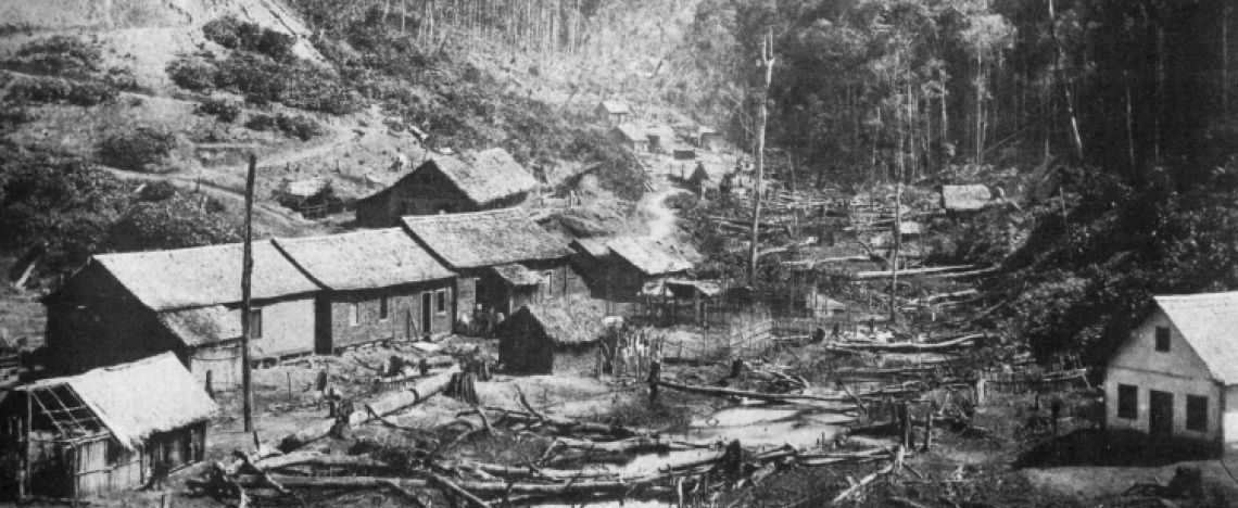 Il primo insediamento a Santa Teresa (Espírito Santo), Brasile, 1874 ca., Acervo Arquivo Público do Estado do Espírito Santo. 