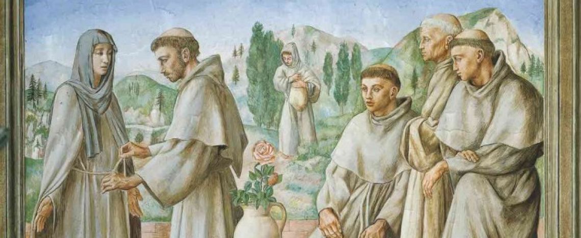 Ubaldo Oppi, «San Francesco e l’istituzione delle clarisse», 1939, Cappella san Francesco d’Assisi, Basilica del Santo, Padova.