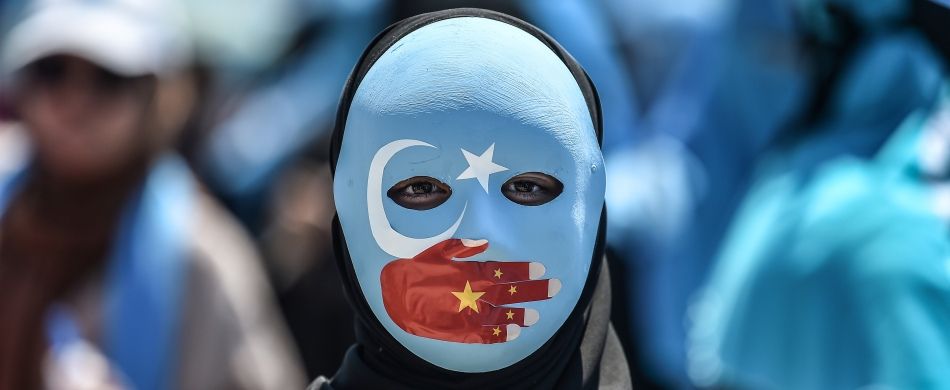 dimostrante uiguri