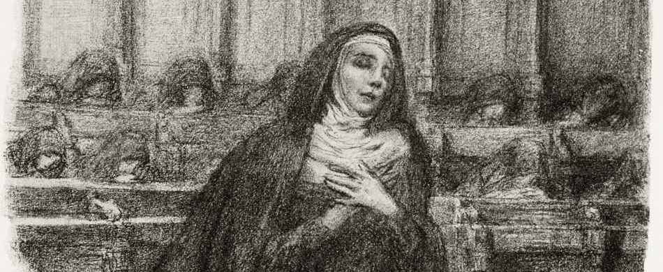 Gaetano Previati (1852-1920), «Gertrude diventa monaca», illustrazione tratta da «I Promessi Sposi» di Alessandro Manzoni.