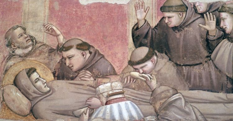 Giotto, Morte di san Francesco d'Assisi, Chiesa di Santa Croce, Firenze, XIV secolo.