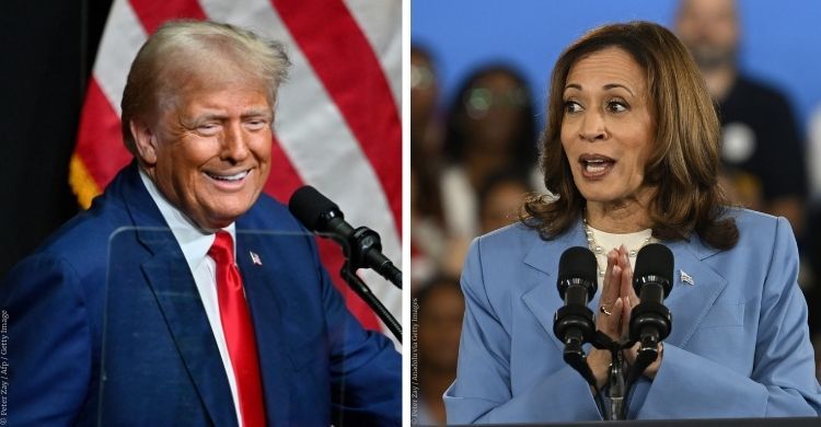 Da sinistra Donald Trump e Kamala Harris.