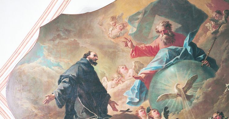 Particolare dipinto Eterno Padre tra san Francesco e sant'Antonio