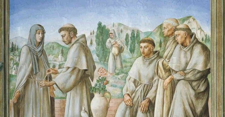 Ubaldo Oppi, «San Francesco e l’istituzione delle clarisse», 1939, Cappella san Francesco d’Assisi, Basilica del Santo, Padova.